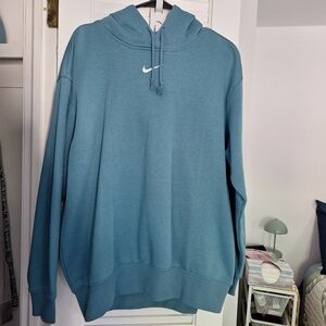 NWT Nike Womens Essentials Collection Oversized Teal Hoodie w/ White Swoosh XS
